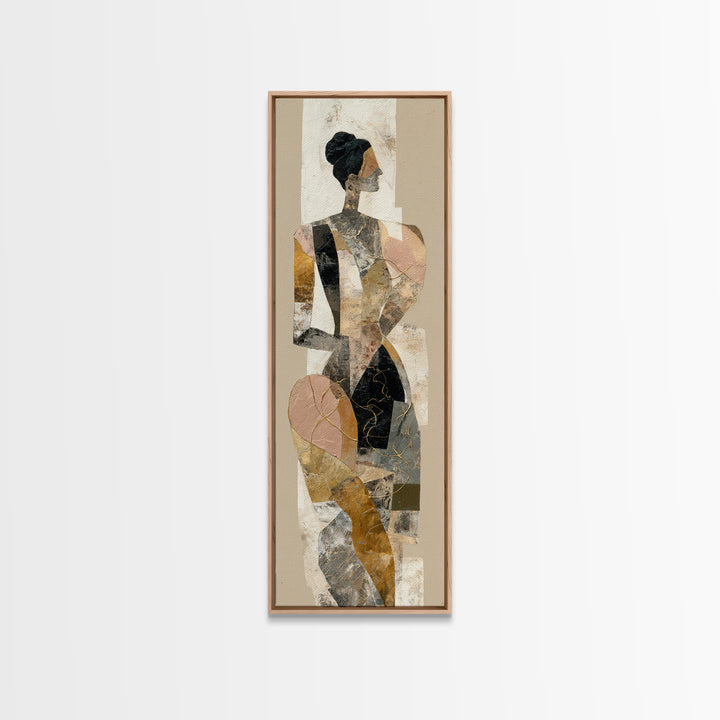 Single Gold Line Curve on Charcoal Canvas Print, Minimalist Art, Poster, Living Room Decor, Minimal, Boho, Canvas Tote Bag, MIN-1x3-77