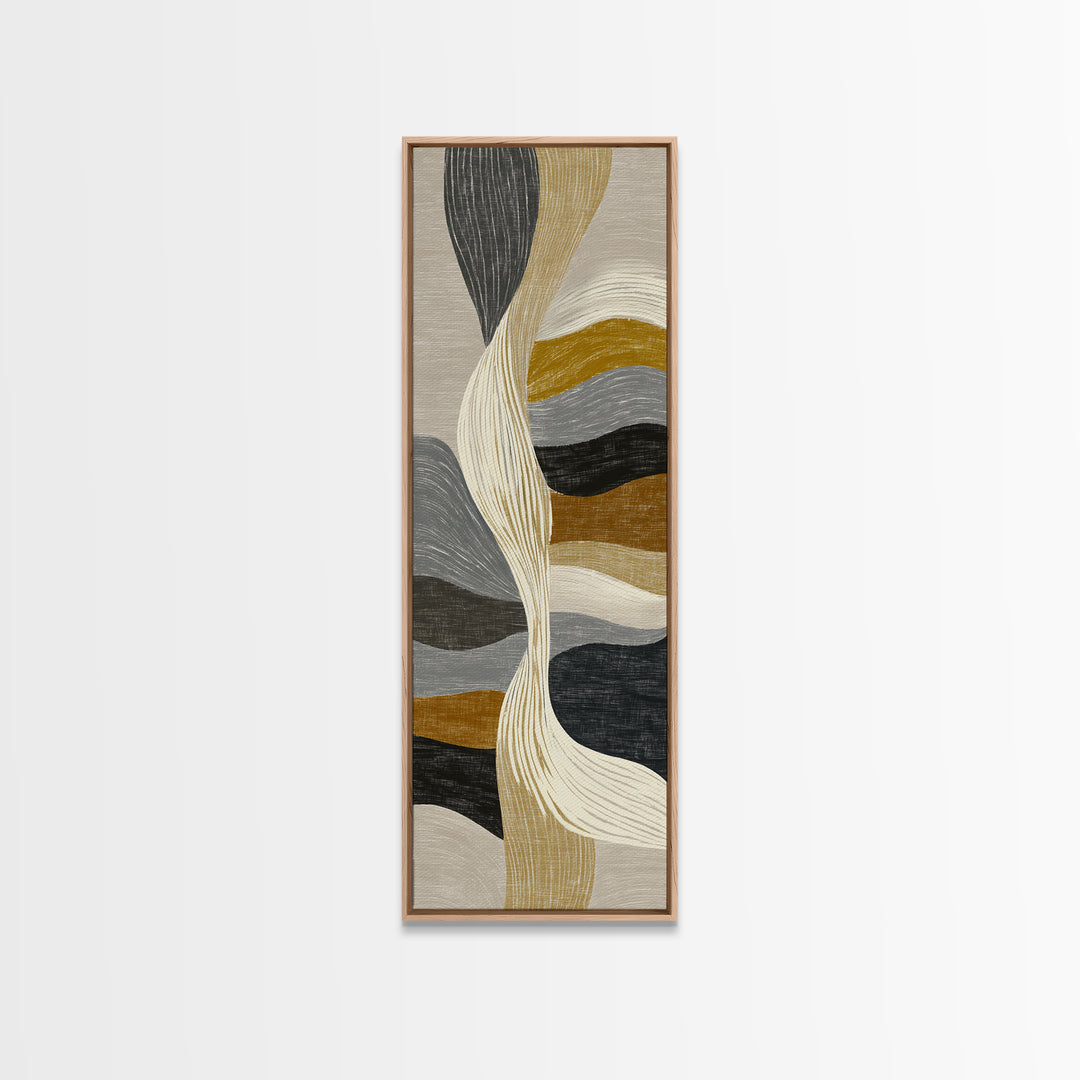 Two Overlapping Organic Shapes Framed Canvas Print, Minimalist Art, Abstract Painting, Living Room Decor, Fine Art, Minimal, MIN-1x3-79