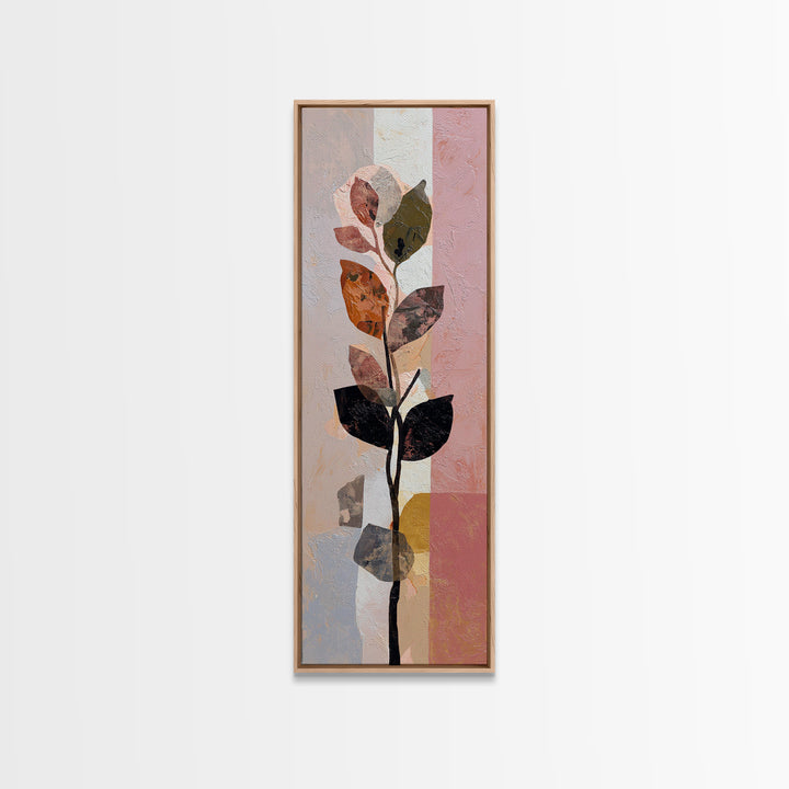 Minimal Branch Silhouette Framed Canvas Print, Minimalist Art, Statement Artwork, Living Room Decor, Fine Art, Minimal, MIN-1x3-87