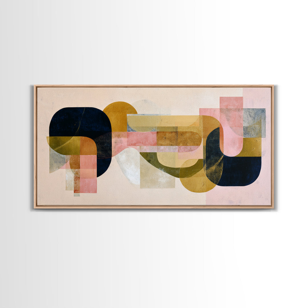 Minimal Abstract Wave Line Framed Canvas Print, Minimalist Art, Wall Decor, Living Room Decor, Abstract Art, Minimal, MIN-2x1-33