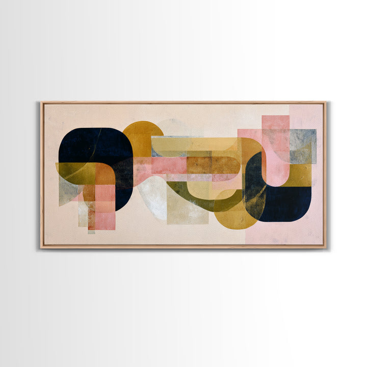 Minimal Abstract Wave Line Framed Canvas Print, Minimalist Art, Wall Decor, Living Room Decor, Abstract Art, Minimal, MIN-2x1-33