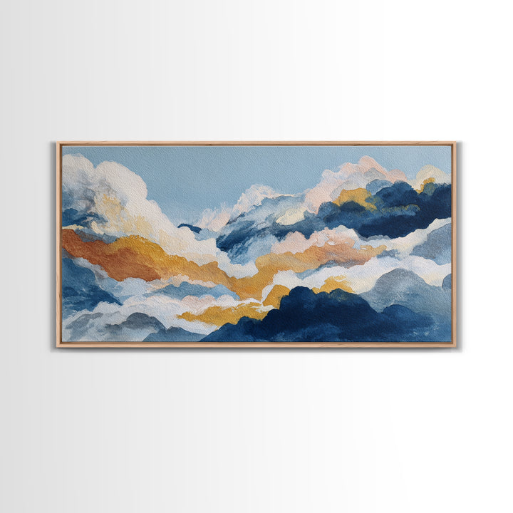 Small Cloud Study Canvas Print, Minimalist Art, Digital Prints, Living Room Decor, Minimal, Printable Art, Abstract Wall Art, MIN-2x1-41