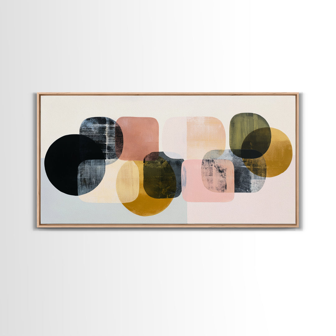 Single Brushstroke Circle Framed Canvas Print, Minimalist Art, Room Decor, Living Room Decor, Fine Art, Minimal, Art Print, MIN-2x1-42
