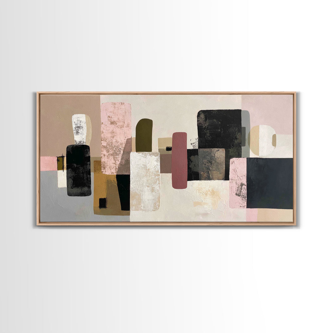 Quiet Stone Stack Framed Canvas Print, Minimalist Art, Abstract Art, Living Room Decor, Fine Art, Minimal, Modern Art, MIN-2x1-55
