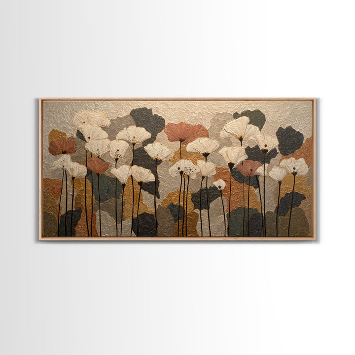 Single Flower Stem Framed Canvas Print, Minimalist Art, Digital Prints, Living Room Decor, Fine Art, Minimal, Printable Art, MIN-2x1-56