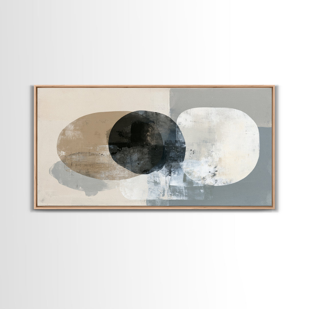 White on White Plaster Texture Study Framed Canvas Print, Minimalist Art, Art Prints, Living Room Decor, Oil Painting, Minimal, MIN-2x1-60