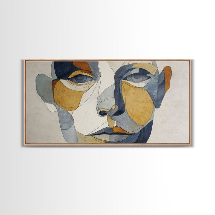 Single Continuous Line Female Face Canvas Print, Minimalist Art, Movie Poster, Living Room Decor, Minimal, Modern Wall Art, MIN-2x1-73
