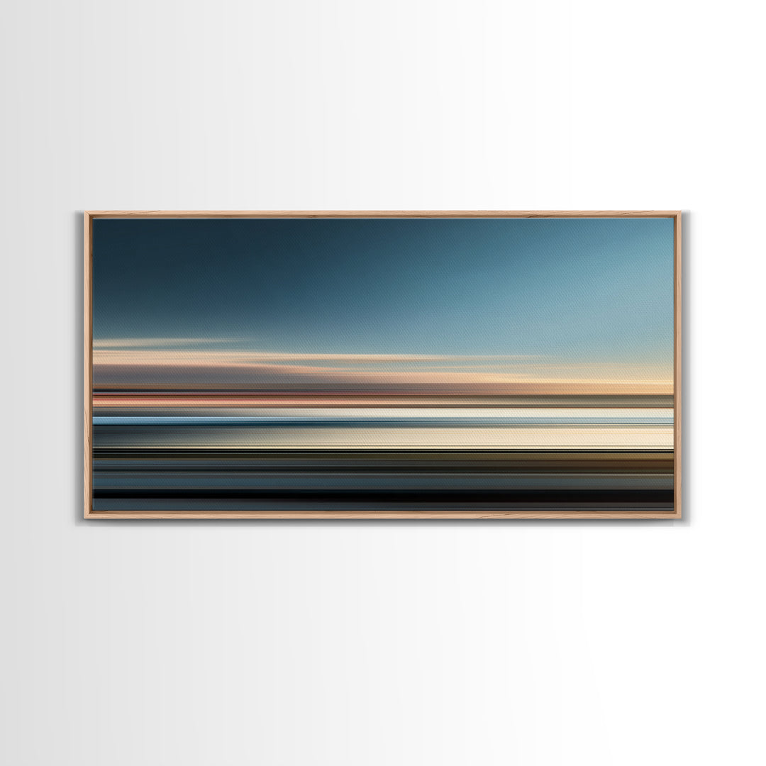 Simple Blue Horizon Canvas Print, Minimalist Art, Printable Wall Art, Living Room Decor, Fine Art, Minimal, Abstract Wall Art, MIN-2x1-74