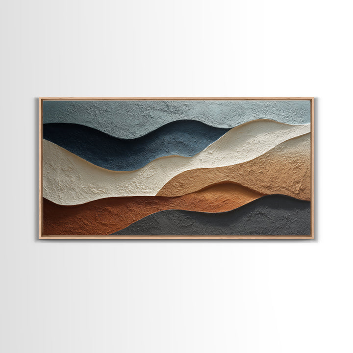 Minimal Abstract Wave Line Framed Canvas Print, Minimalist Art, Canvas Tote Bag, Living Room Decor, Abstract Art, Minimal, MIN-2x1-81