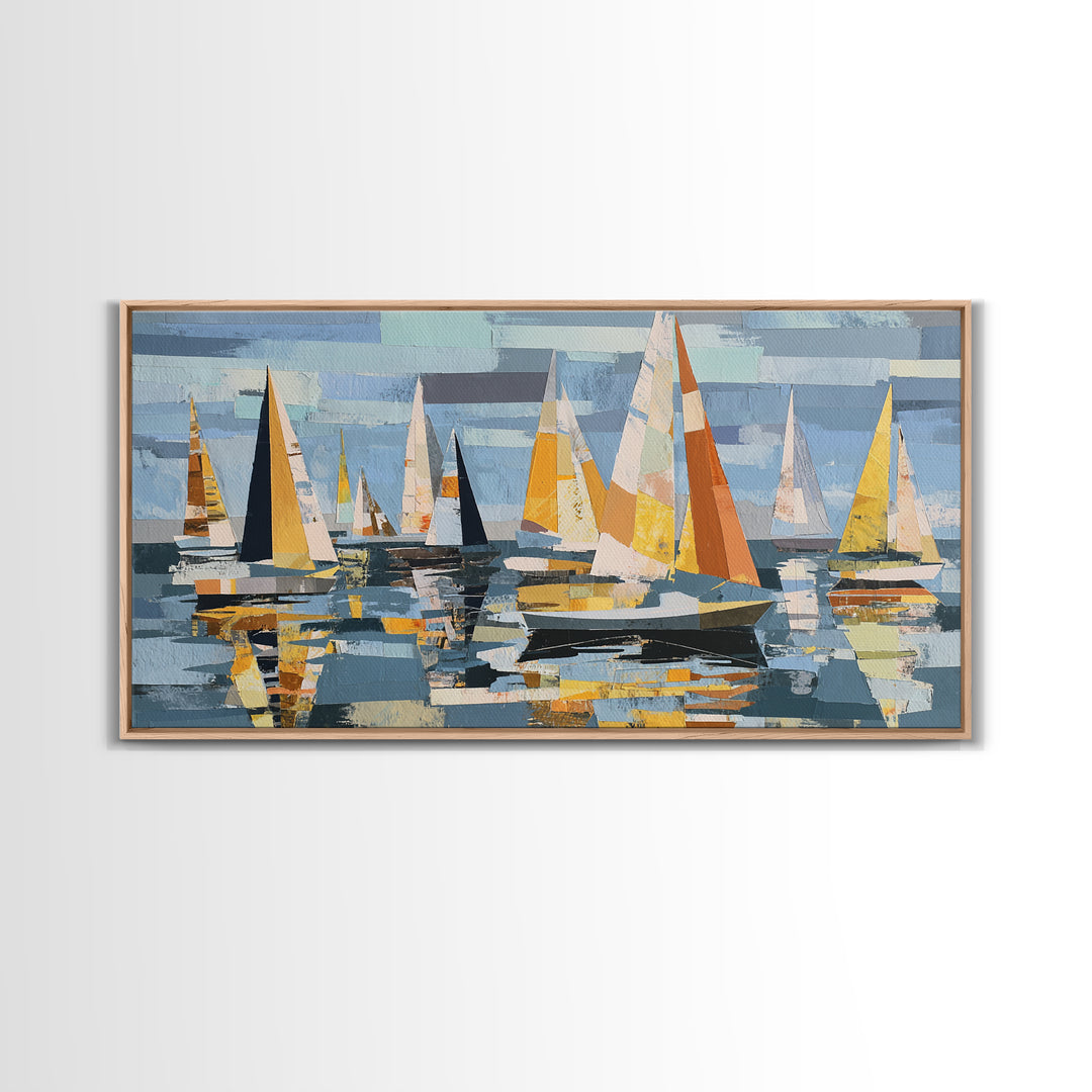 Tiny Sailboat under Open Sky Canvas Print, Minimalist Art, Minimalist, Living Room Decor, Fine Art, Minimal, Black Art, MIN-2x1-82