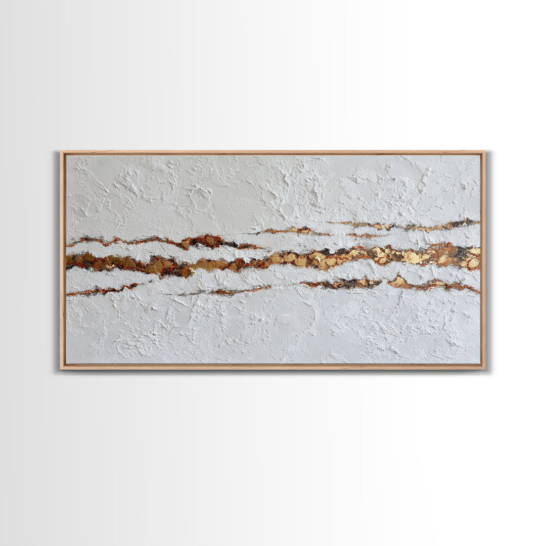 White on White Plaster Texture Study Framed Canvas Print, Minimalist Art, Digital Print, Living Room Decor, Fine Art, Minimal, MIN-2x1-84
