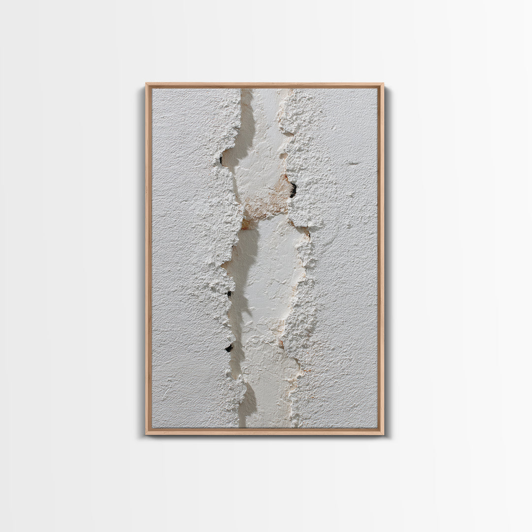 White on White Plaster Texture Study Framed Canvas Print, Minimalist Art, Modern Decor, Living Room Decor, Fine Art, Minimal, MIN-2x3-24