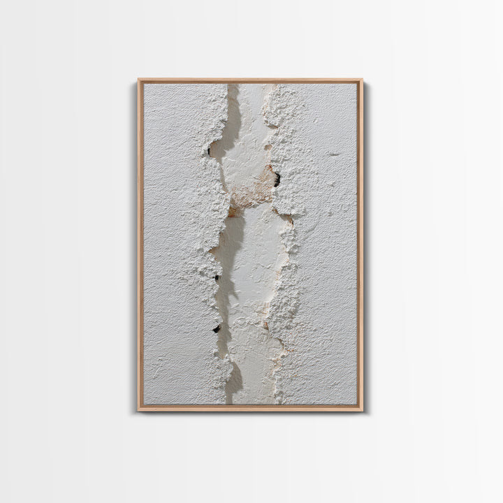 White on White Plaster Texture Study Framed Canvas Print, Minimalist Art, Modern Decor, Living Room Decor, Fine Art, Minimal, MIN-2x3-24