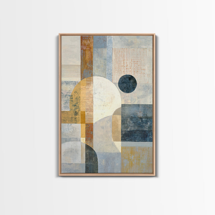 Single Black Circle on Warm Ivory Ground Canvas Print, Minimalist Art, Canvas Tote Bag, Living Room Decor, Minimal, Boho Decor, MIN-2x3-33