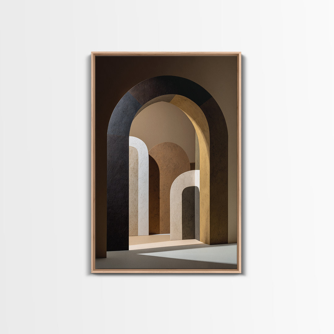Monochrome Arch and Shadow Composition Canvas Print, Minimalist Art, Contemporary Art, Living Room Decor, Fine Art, Minimal, MIN-2x3-40