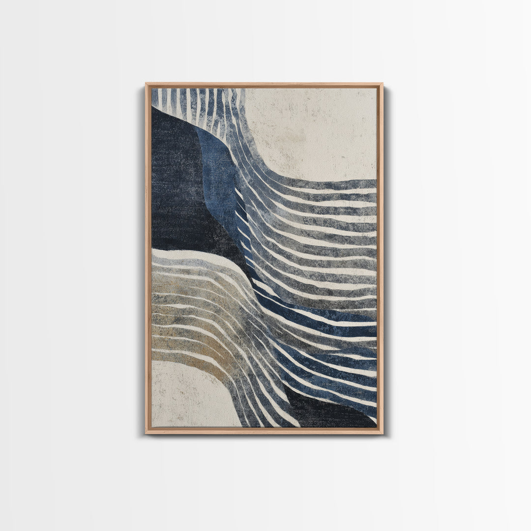 Minimal Abstract Wave Line Canvas Print, Minimalist Art, Large Wall Art, Living Room Decor, Minimal, Japanese Wall Art, MIN-2x3-45