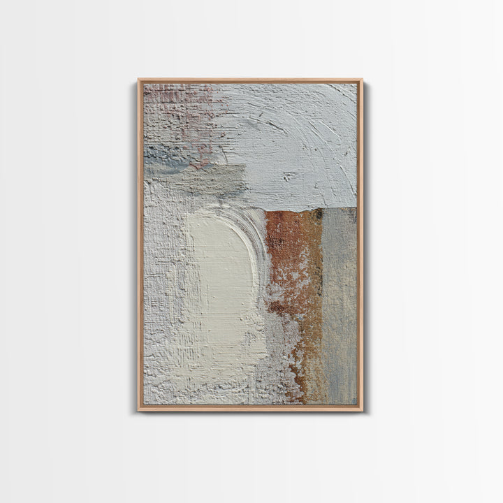 Small Cloud Study Framed Canvas Print, Minimalist Art, Boho, Living Room Decor, Oil Painting, Minimal, Abstract Painting, MIN-2x3-53