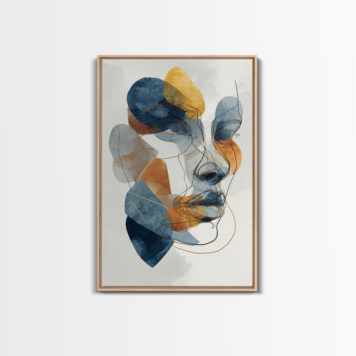 Single Continuous Line Female Face Canvas Print, Minimalist Art, Abstract Art, Living Room Decor, Fine Art, Minimal, Modern Art, MIN-2x3-61