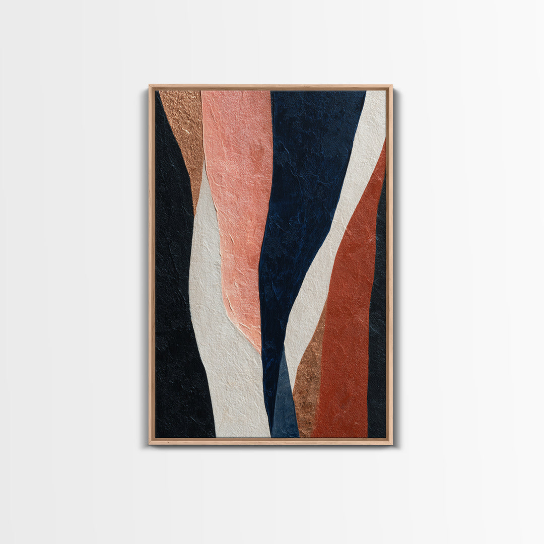 Minimal Abstract Wave Line Framed Canvas Print, Minimalist Art, Digital Print, Living Room Decor, Abstract Art, Minimal, MIN-2x3-69