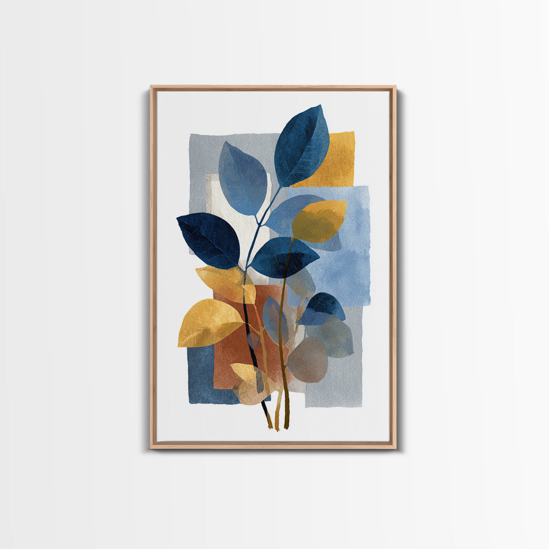 Minimal Branch Silhouette Framed Canvas Print, Minimalist Art, Modern Wall Art, Living Room Decor, Fine Art, Minimal, MIN-2x3-83