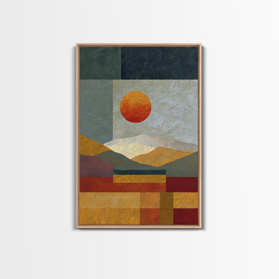 Simple Geometric Sun Canvas Print, Minimalist Art, Modern Art, Living Room Decor, Abstract Art, Minimal, Minimalist Decor, MIN-2x3-95