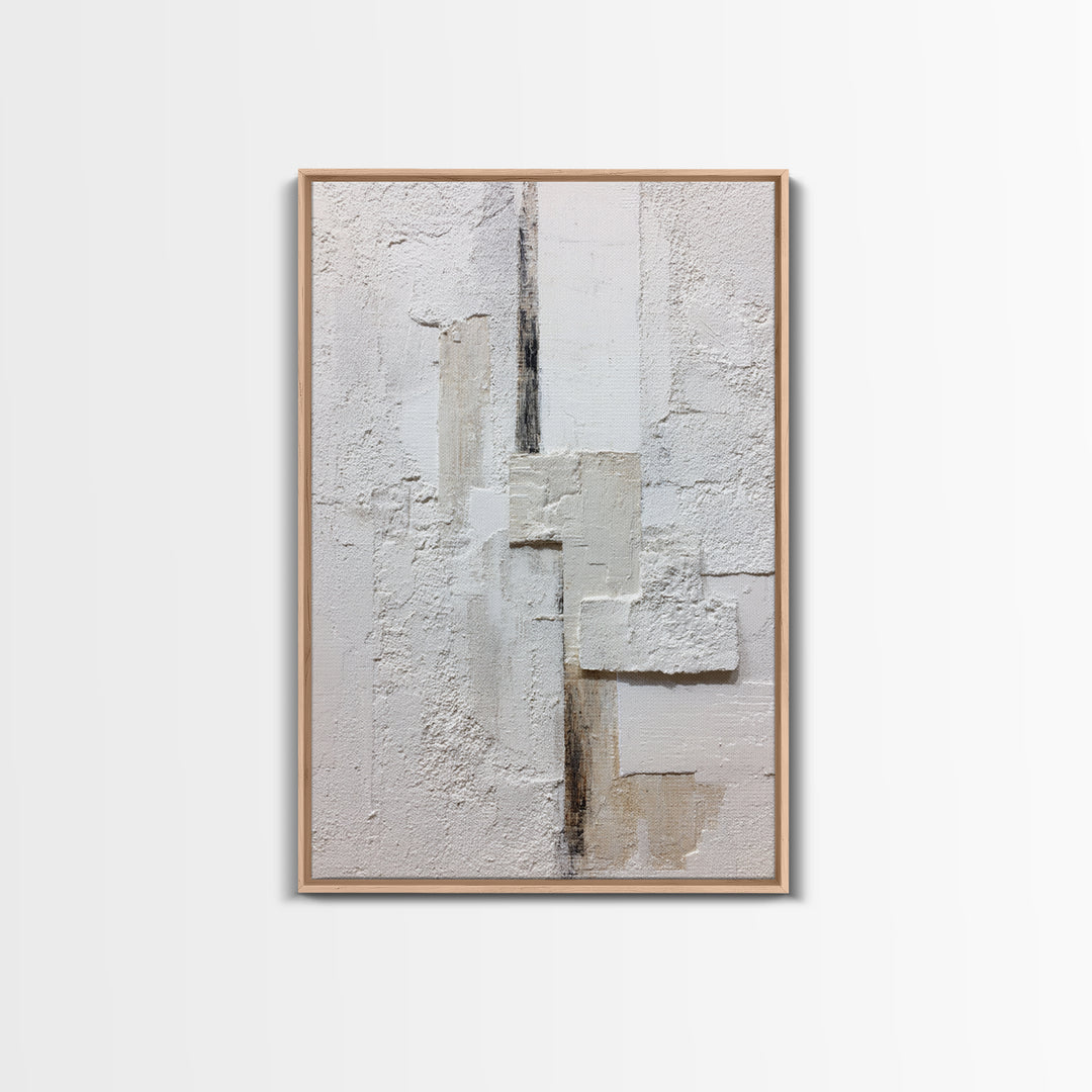 White on White Plaster Texture Study Canvas Print, Minimalist Art, Digital Print, Living Room Decor, Fine Art, Minimal, MIN-2x3-96