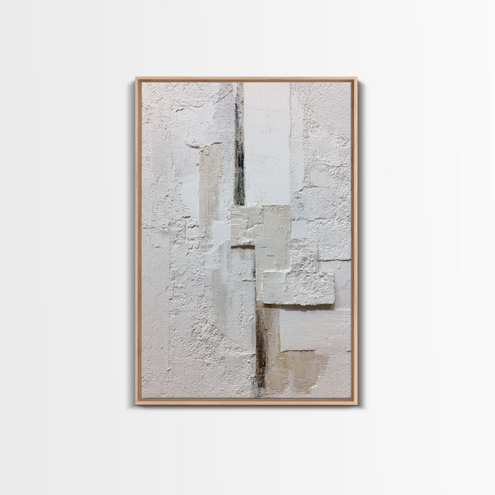 White on White Plaster Texture Study Canvas Print, Minimalist Art, Digital Print, Living Room Decor, Fine Art, Minimal, MIN-2x3-96