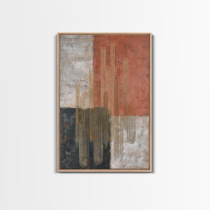 Single Gold Line Curve on Charcoal Framed Canvas Print, Minimalist Art, Printable Art, Living Room Decor, Abstract Art, Minimal, MIN-2x3-97