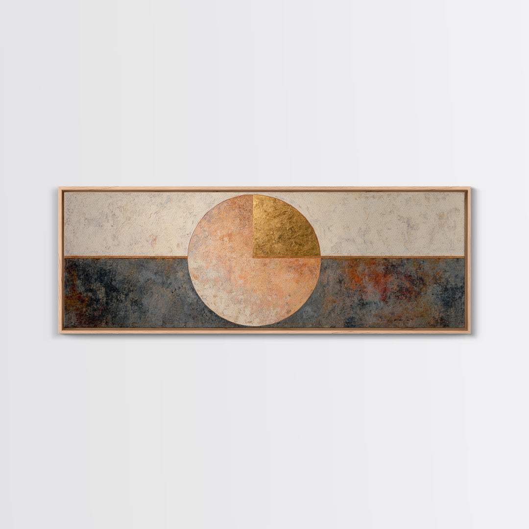 Minimal Moon over a Pale Ocean Canvas Print, Minimalist Art, Modern Wall Art, Living Room Decor, Fine Art, Minimal, MIN-3x1-25