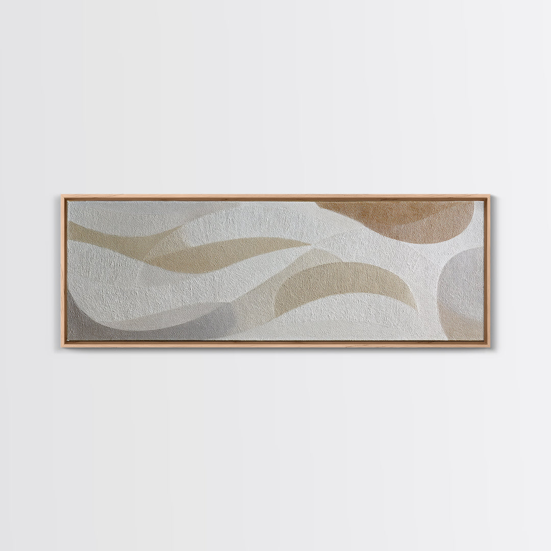 White on White Plaster Texture Study Framed Canvas Print, Minimalist Art, Minimalist Decor, Living Room Decor, Minimal, MIN-3x1-56