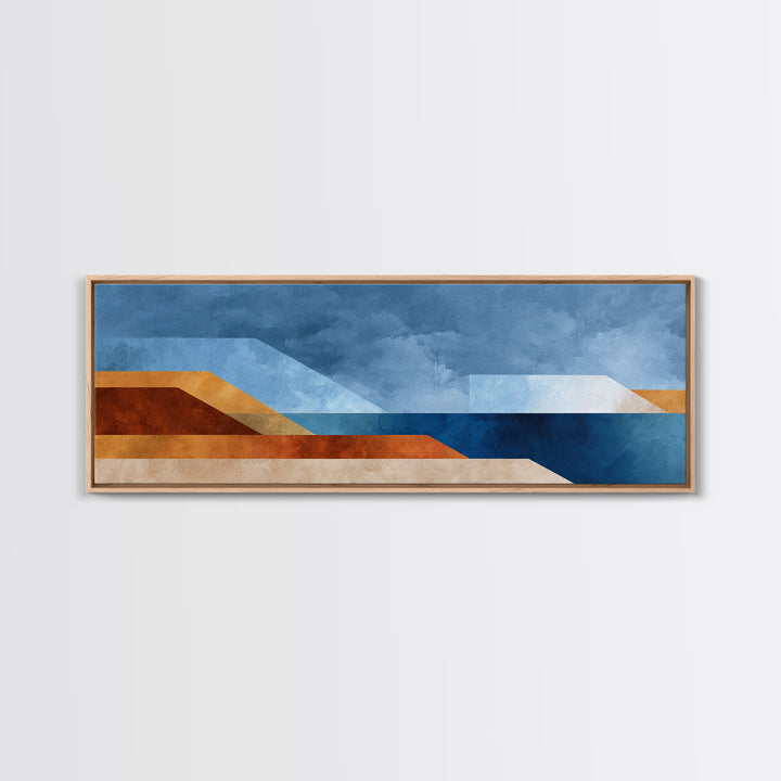 Simple Blue Horizon Canvas Print, Minimalist Art, Wall Art, Living Room Decor, Fine Art, Minimal, Large Wall Art, Movie Poster, MIN-3x1-70