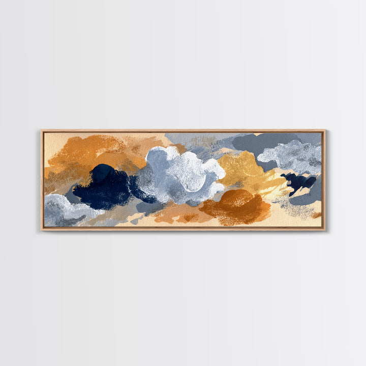 Small Cloud Study Canvas Print, Minimalist Art, Modern Art, Living Room Decor, Oil Painting, Minimal, Minimalist Decor, MIN-3x1-85