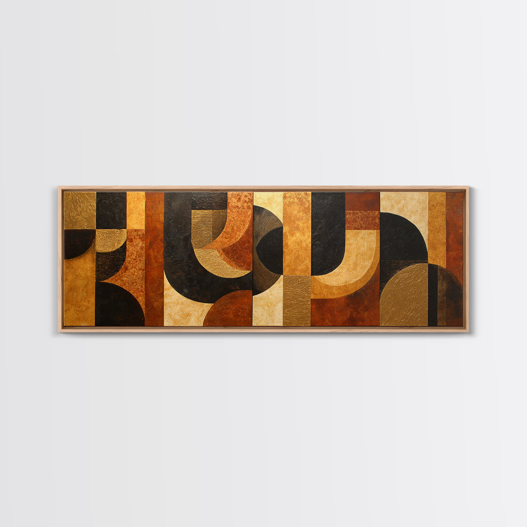 Single Gold Line Curve on Charcoal Framed Canvas Print, Minimalist Art, Abstract Art, Living Room Decor, Fine Art, Minimal, MIN-3x1-9