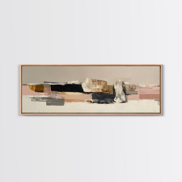 Quiet Stone Stack Framed Canvas Print, Minimalist Art, Art Print, Living Room Decor, Fine Art, Minimal, Abstract Wall Art, MIN-3x1-99