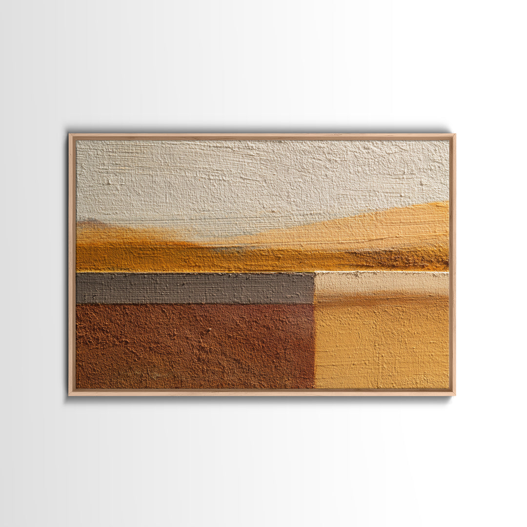 Calm Rectangle Composition Framed Canvas Print, Minimalist Art, Wall Art, Living Room Decor, Oil Painting, Minimal, MIN-3x2-100
