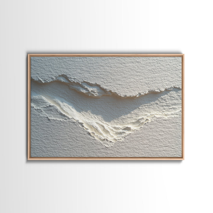 White on White Plaster Texture Study Framed Canvas Print, Minimalist Art, Unique Wall Art, Living Room Decor, Fine Art, Minimal, MIN-3x2-20
