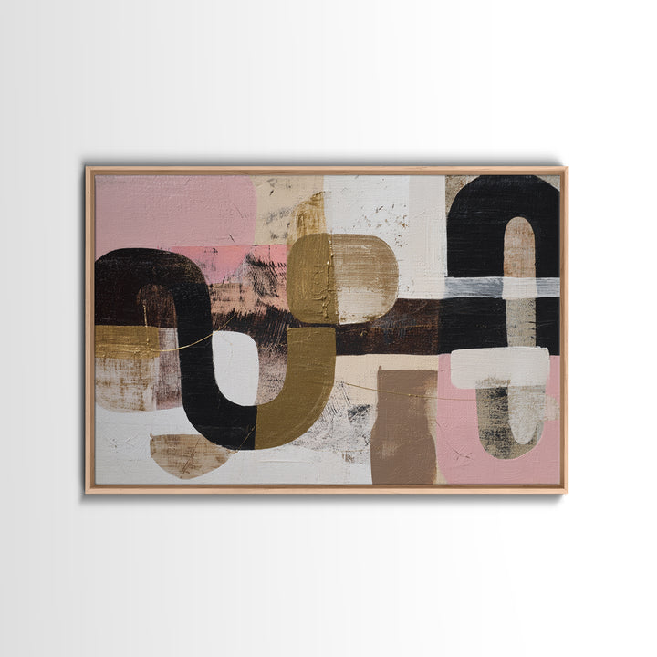 Single Gold Line Curve on Charcoal Canvas Print, Minimalist Art, Japanese Wall Art, Living Room Decor, Abstract Art, Minimal, MIN-3x2-21