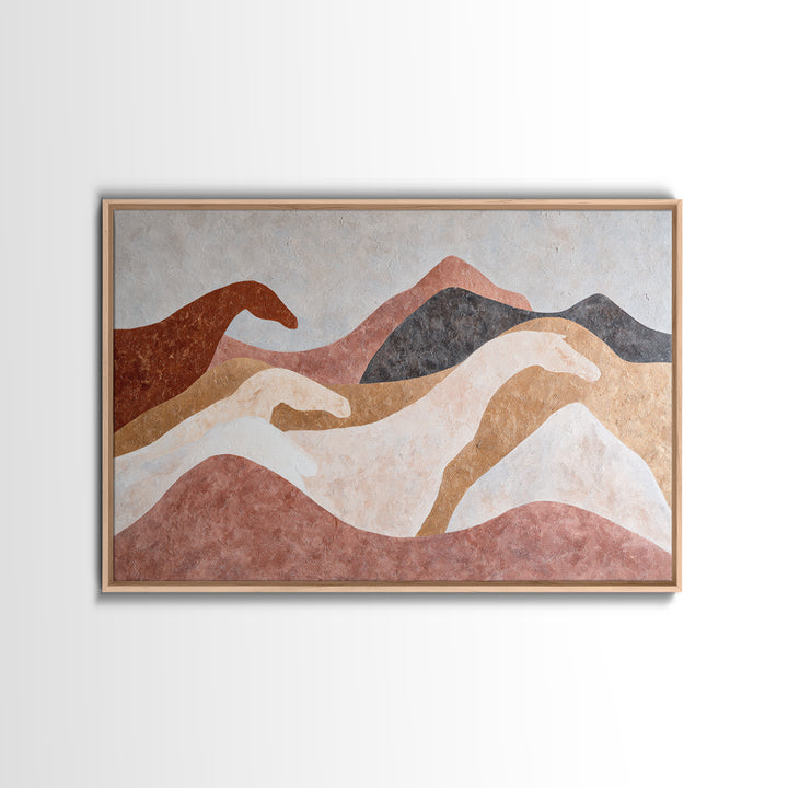 Minimal Horse Contour Canvas Print, Minimalist Art, Boho, Living Room Decor, Oil Painting, Minimal, Abstract Painting, MIN-3x2-22