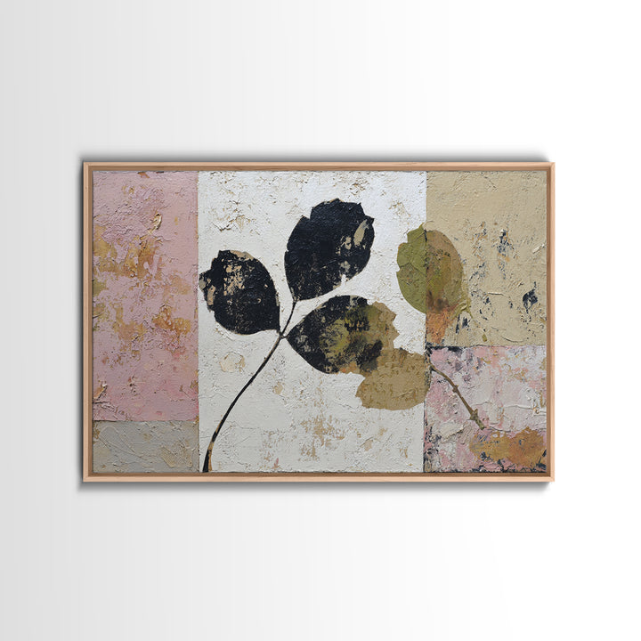 Minimal Branch Silhouette Framed Canvas Print, Minimalist Art, Statement Artwork, Living Room Decor, Fine Art, Minimal, MIN-3x2-31