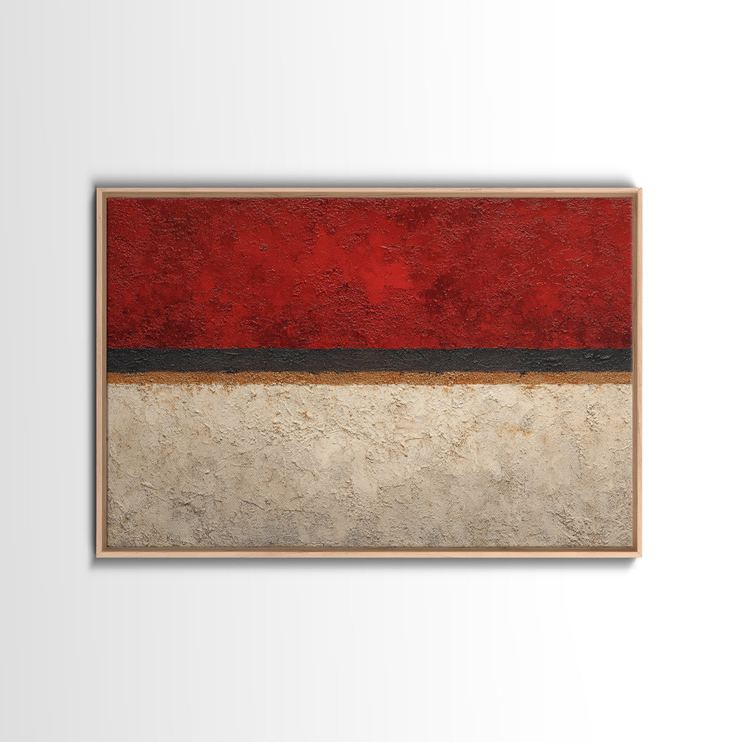 One Red Square Balanced Canvas Print, Minimalist Art, Digital Print, Living Room Decor, Fine Art, Minimal, Gallery Decor, MIN-3x2-38