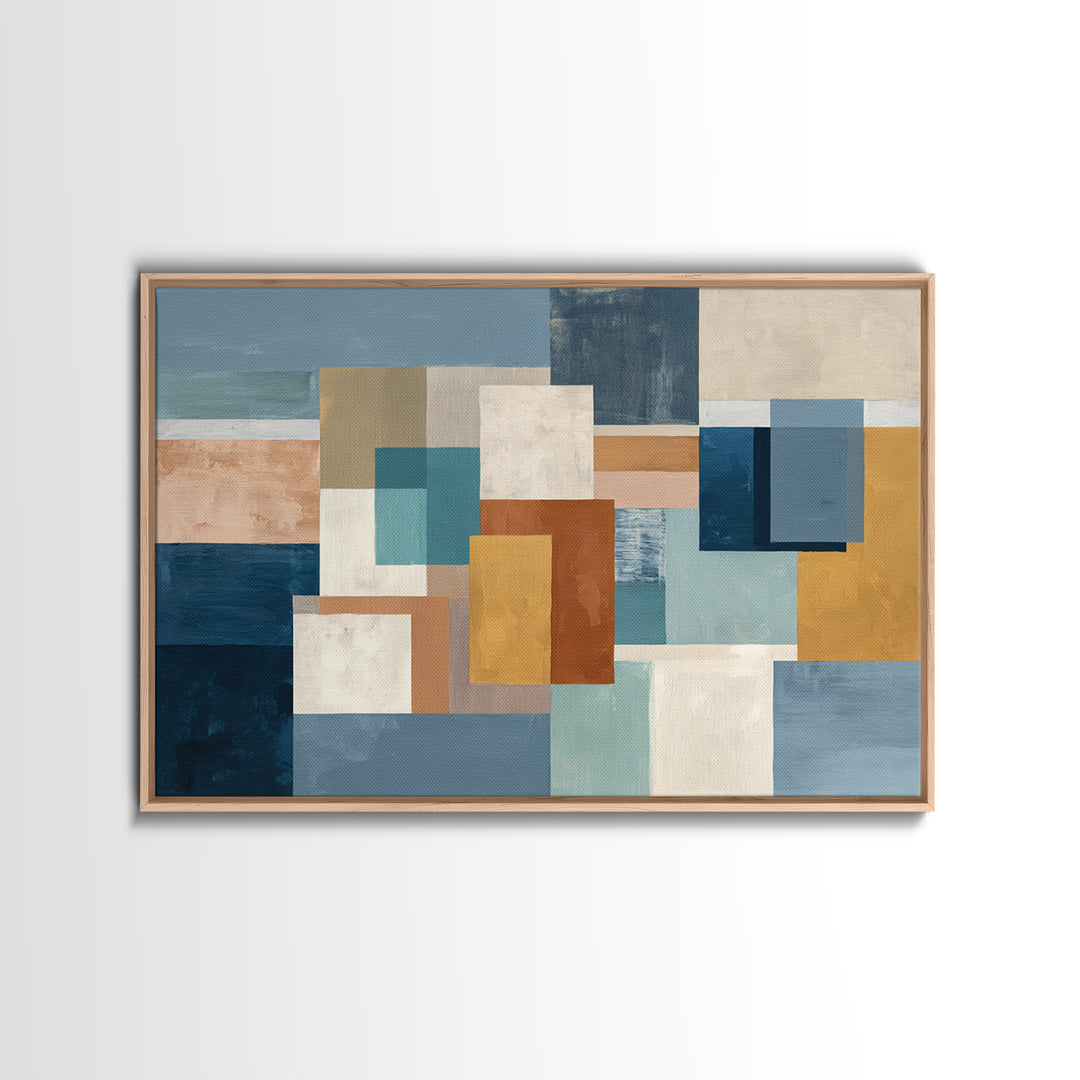 Calm Rectangle Composition Canvas Print, Minimalist Art, Boho, Living Room Decor, Oil Painting, Minimal, Abstract Painting, MIN-3x2-4