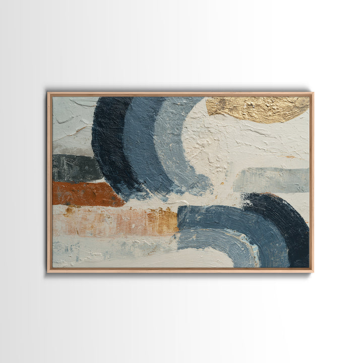 Minimal Abstract Wave Line Framed Canvas Print, Minimalist Art, Minimalist Wall Art, Living Room Decor, Abstract Art, Minimal, MIN-3x2-41