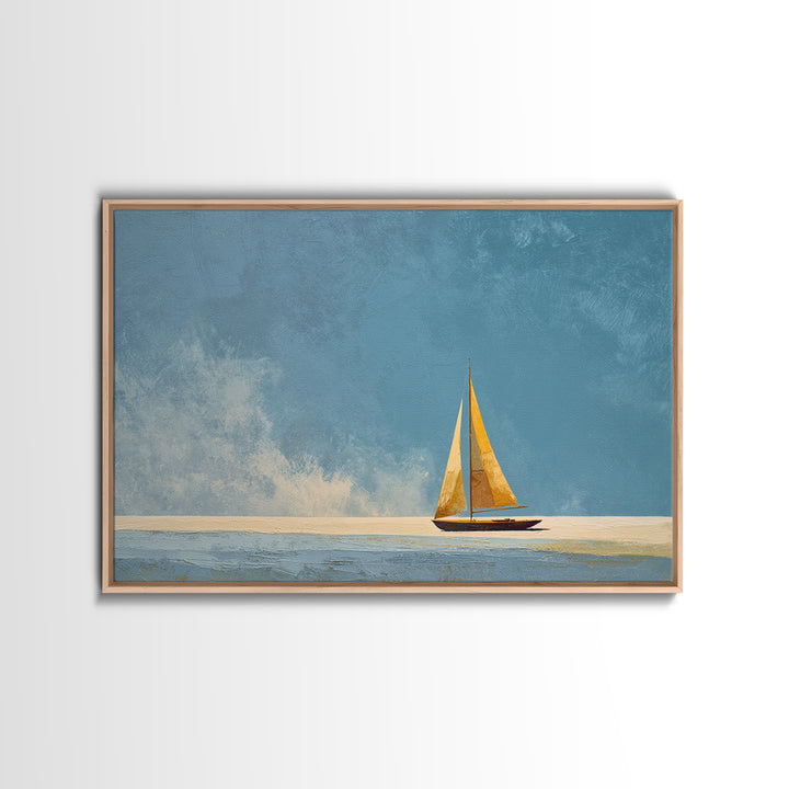 Tiny Sailboat under Open Sky Canvas Print, Minimalist Art, Printable Art, Living Room Decor, Fine Art, Minimal, Neutral Decor, MIN-3x2-42