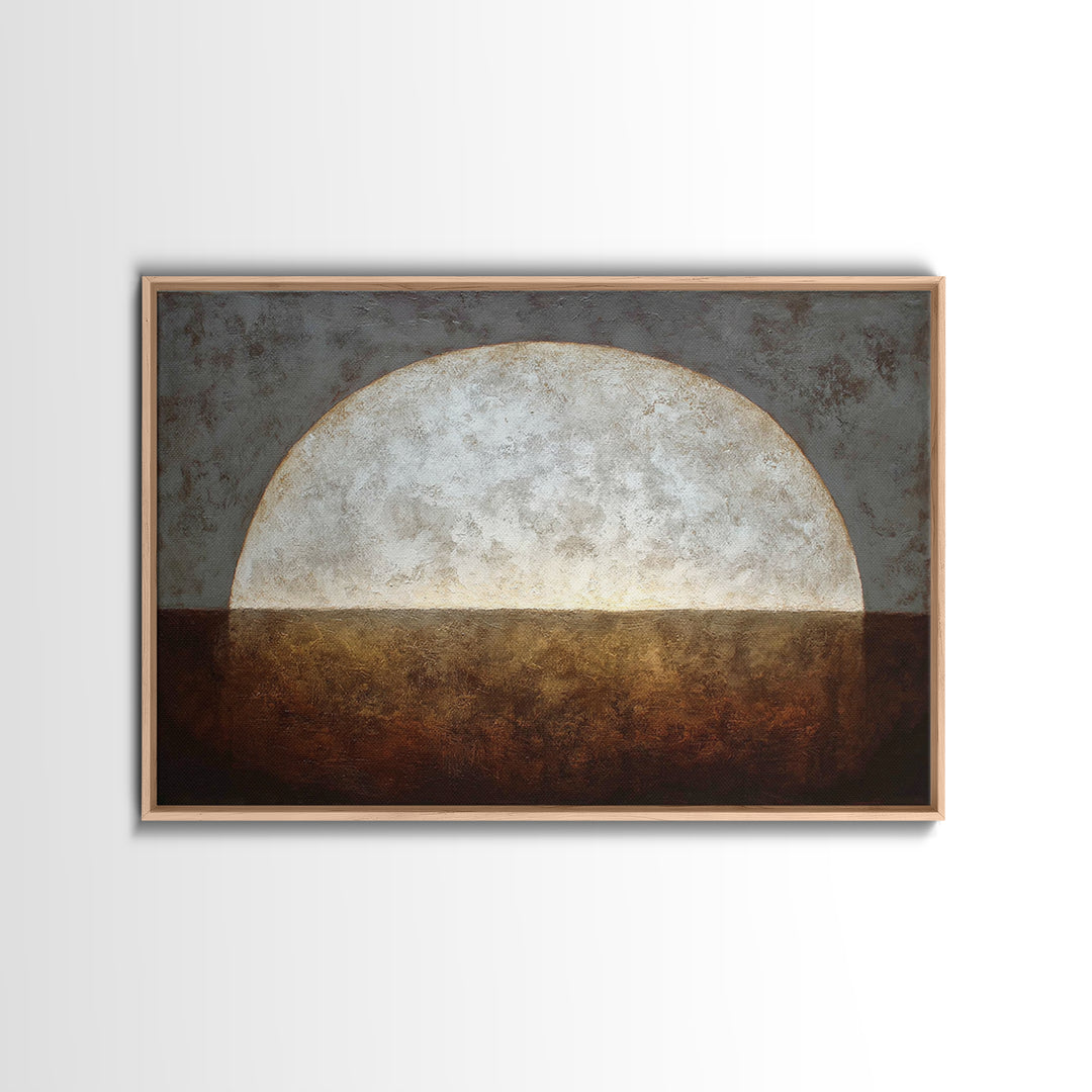 Monochrome Arch and Shadow Composition Framed Canvas Print, Minimalist Art, Textured Painting, Living Room Decor, Minimal, MIN-3x2-60