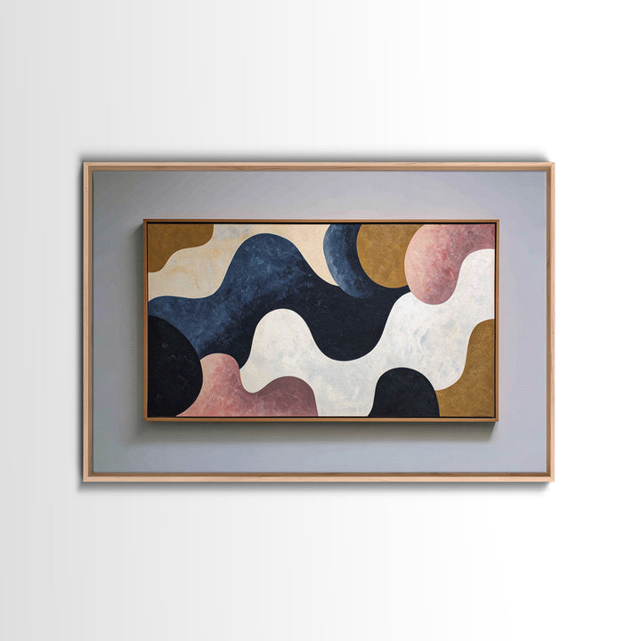 Minimal Abstract Wave Line Framed Canvas Print, Minimalist Art, Minimalist Wall Art, Living Room Decor, Abstract Art, Minimal, MIN-3x2-65