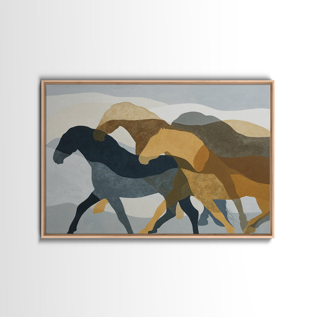 Minimal Horse Contour Framed Canvas Print, Minimalist Art, Living Room Decor, Fine Art, Minimal, Modern Decor, Fine Art Print, MIN-3x2-70