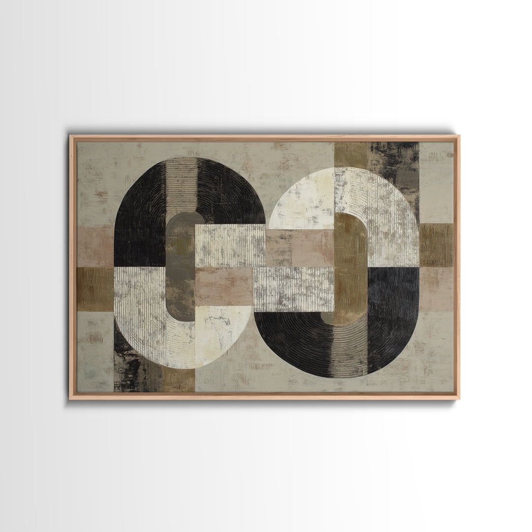 Two Overlapping Organic Shapes Framed Canvas Print, Minimalist Art, Minimalist Wall Art, Living Room Decor, Abstract Art, MIN-3x2-71