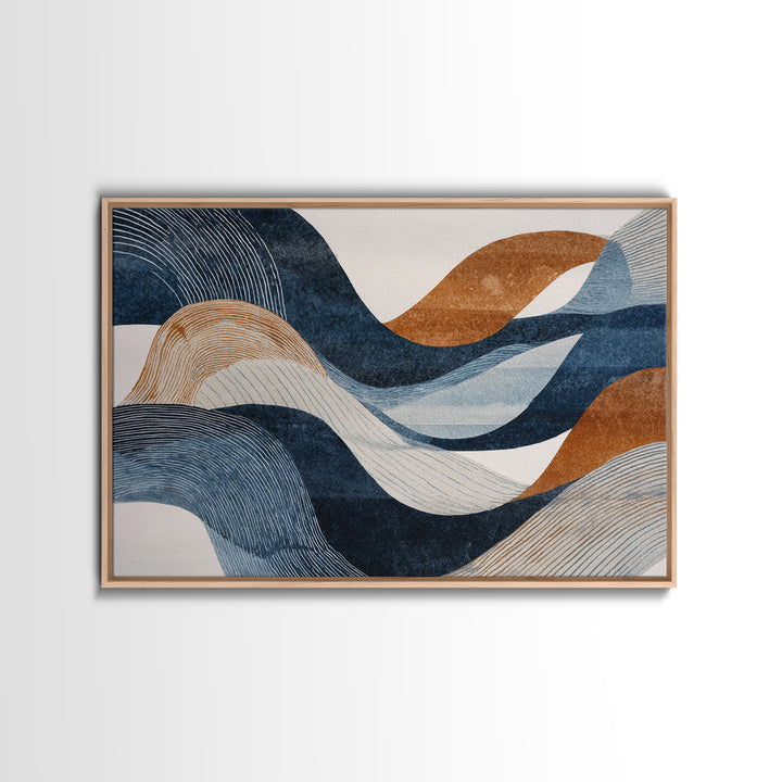 Minimal Abstract Wave Line Canvas Print, Minimalist Art, Boho Decor, Living Room Decor, Fine Art, Minimal, Digital Prints, MIN-3x2-89