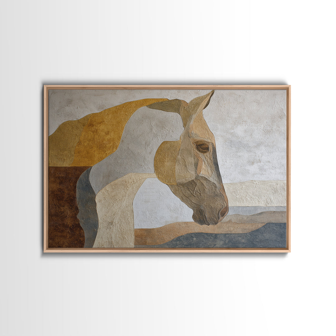 Minimal Horse Contour Canvas Print, Minimalist Art, Modern Wall Art, Living Room Decor, Abstract Art, Minimal, MIN-3x2-94