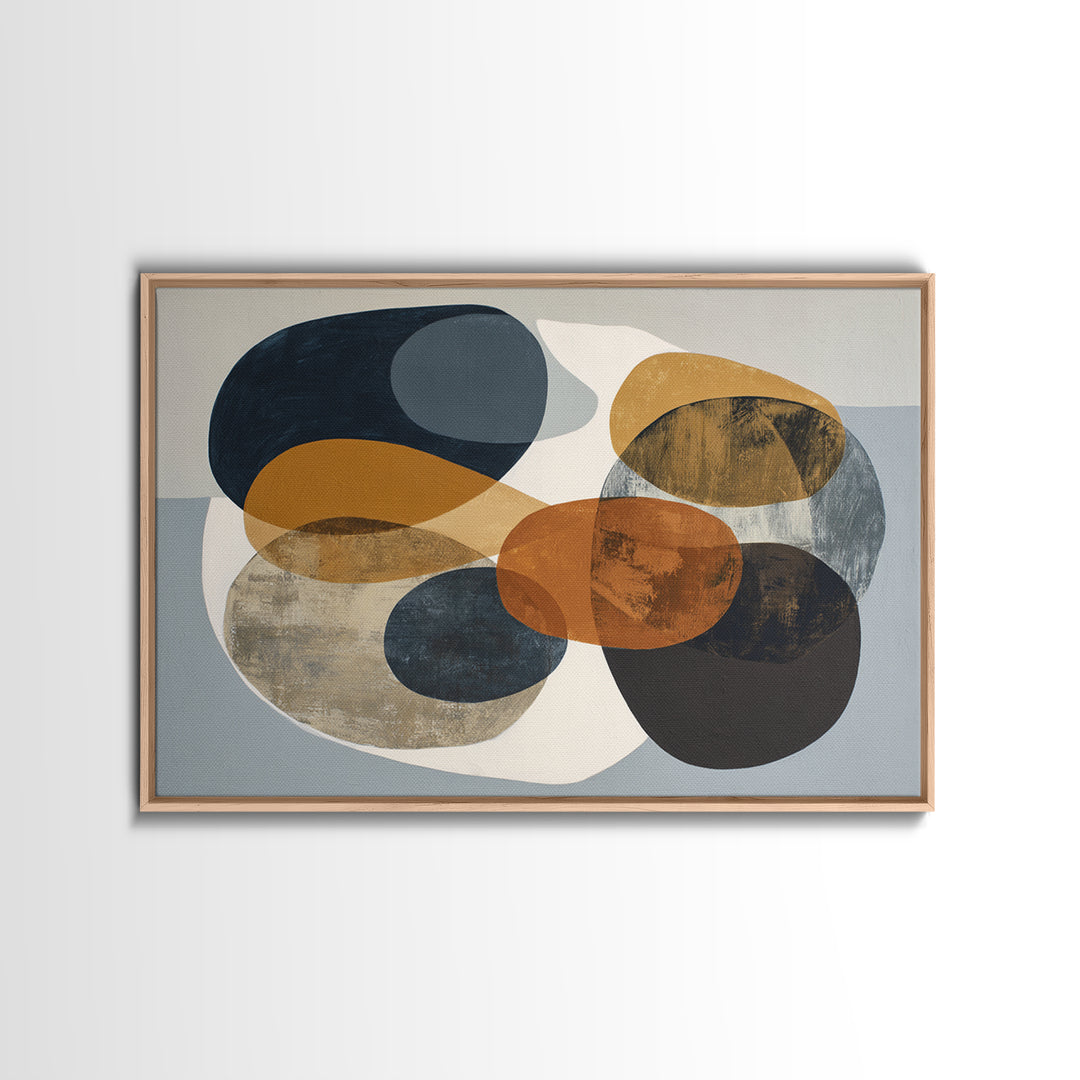 Two Overlapping Organic Shapes Framed Canvas Print, Minimalist Art, Printables, Living Room Decor, Abstract Art, Minimal, MIN-3x2-95